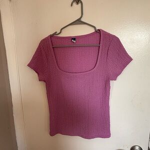Old Navy Textured Pink Short Sleeve Top